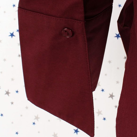 Burgundy Strap Off the Shoulder Button Up Shirt Top - Picture 5 of 8